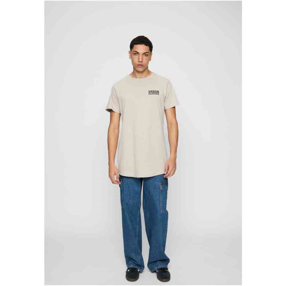 Urban Classics - Shaped Long with Urban Classic Print Heren Tshirt - Grijs